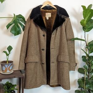 Land-N-Lakes | Vintage | 1960s | Minnesota | Tweed + Faux Fur Wool Overcoat